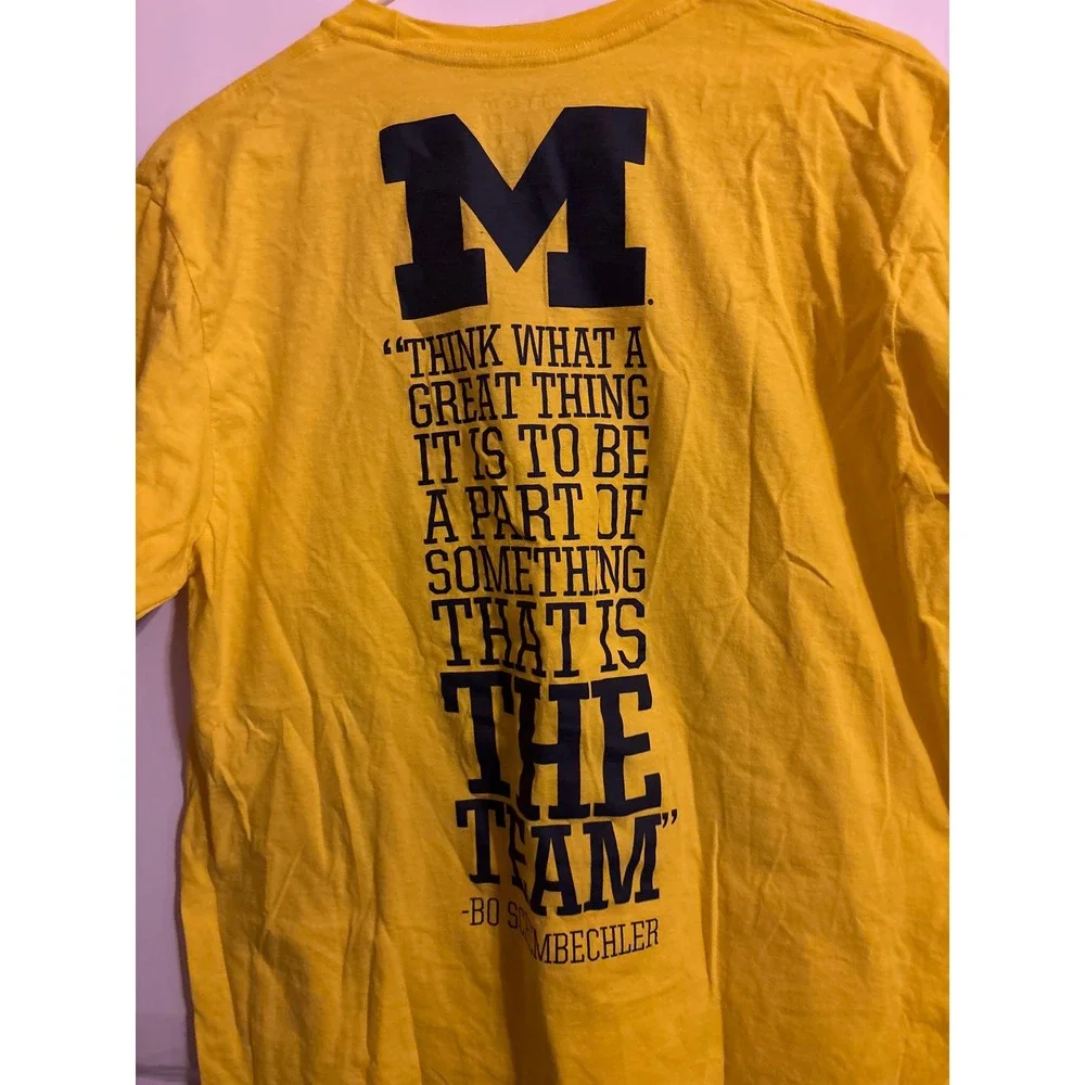 Adidas Michigan Wolverines Football T Shirt Mens‎ Large Yellow 